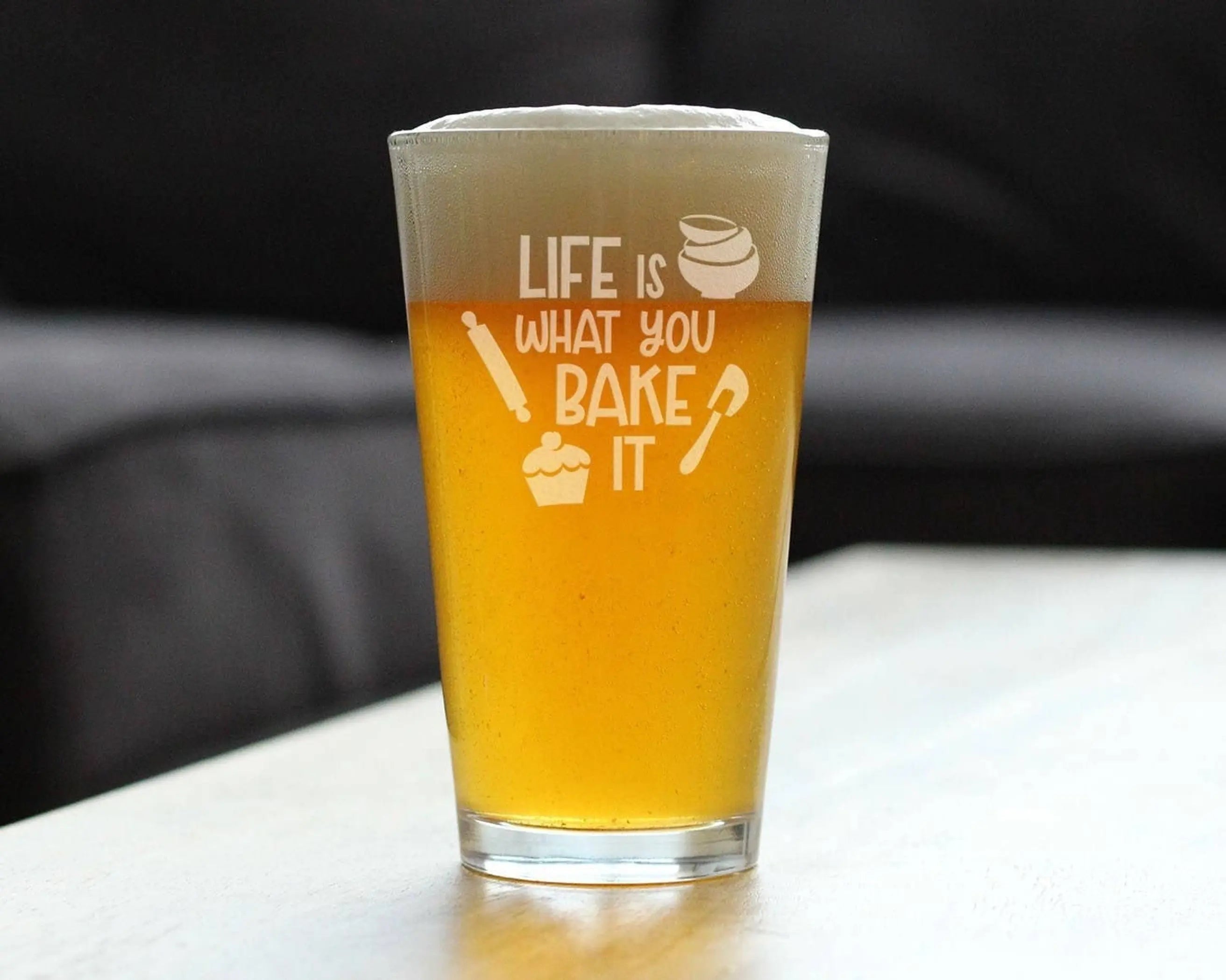 Bake it Pint Glass for Beer - Baking Gifts and Decor Bevvee