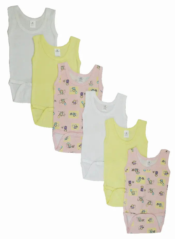 Bambini Girls Tank Top Onezies 6 Pack Bambini