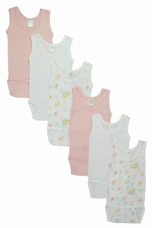 Bambini Girls Tank Top Onezies 6 Pack Bambini