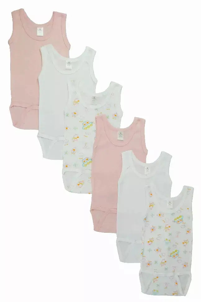 Bambini Girls Tank Top Onezies 6 Pack Bambini