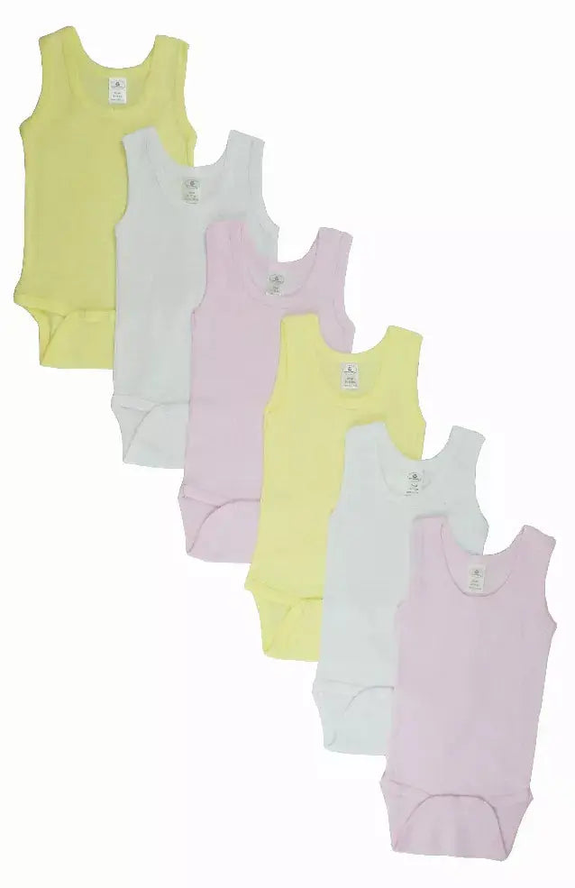 Bambini Girls Tank Top Onezies 6 Pack Bambini