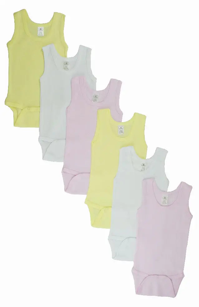 Bambini Girls Tank Top Onezies 6 Pack Bambini