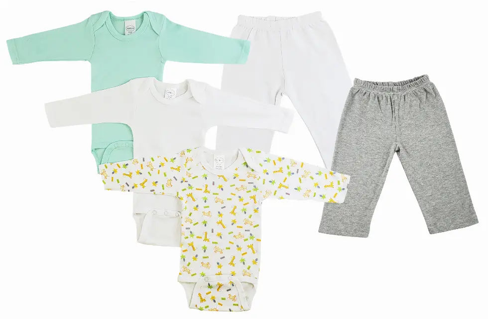 Bambini Infant Boys Long Sleeve Onezies and Track Sweatpants Bambini