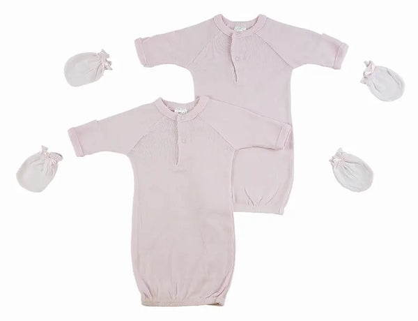Bambini Preemie Girls Gowns and Mittens Bambini