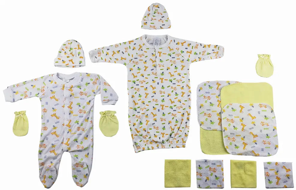 Bambini Sleep-n-Play, Gown, Caps, Mittens and Washcloths - 14 Piece Set Bambini