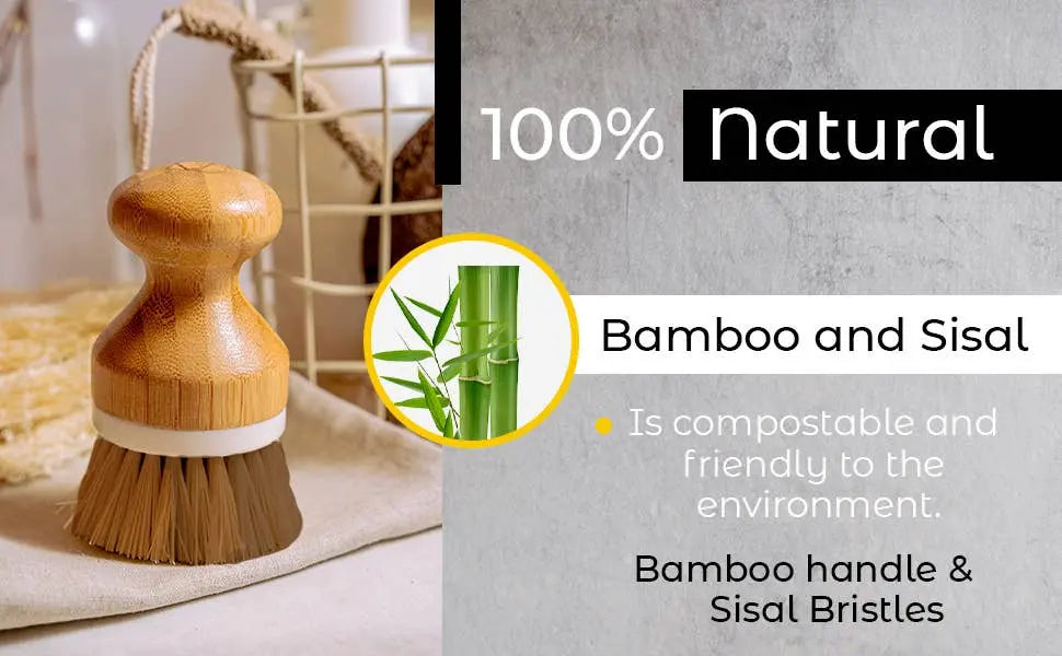 Bamboo Sisal Fiber Dish Brush Choixe