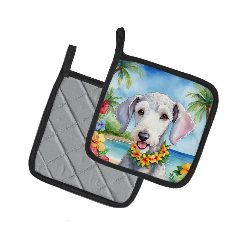Basenji Luau Pair of Pot Holders Caroline's Treasures