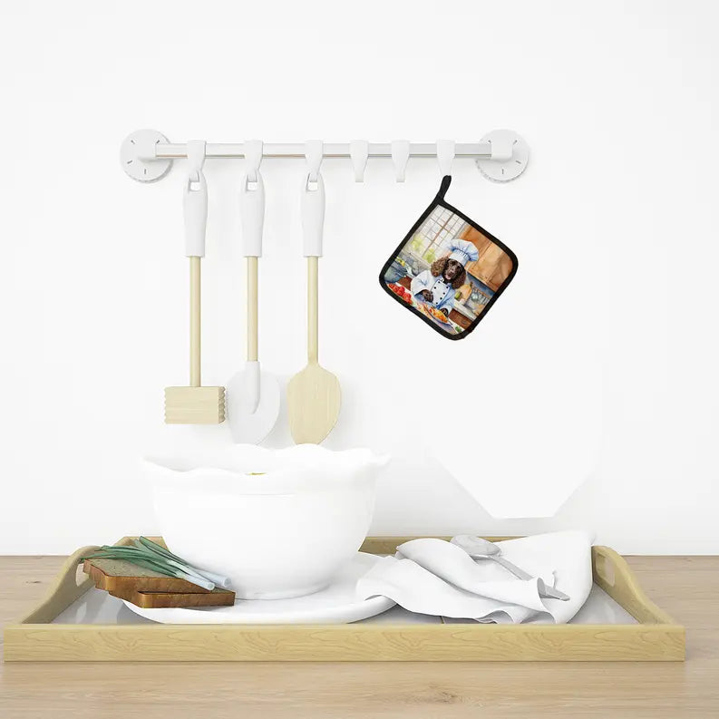 Basenji The Chef Pair of Pot Holders Caroline's Treasures