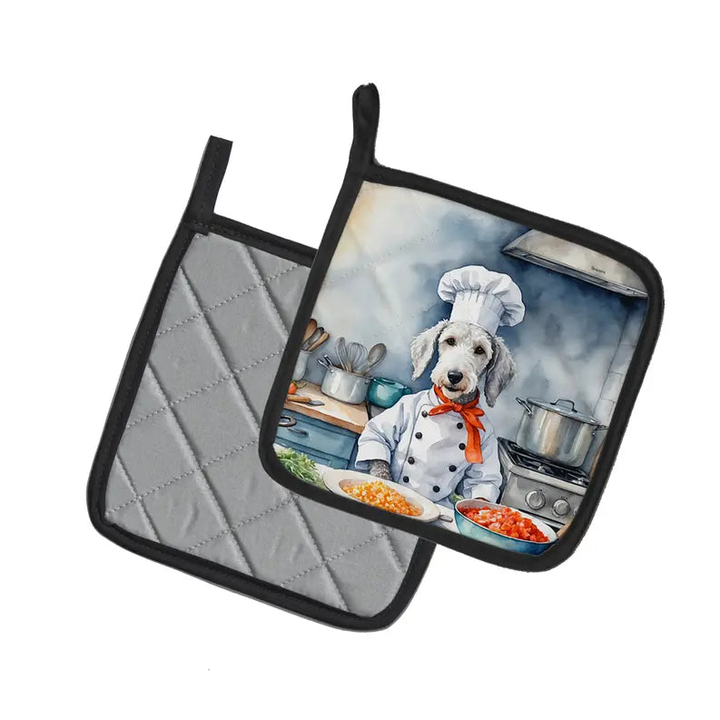 Basenji The Chef Pair of Pot Holders Caroline's Treasures