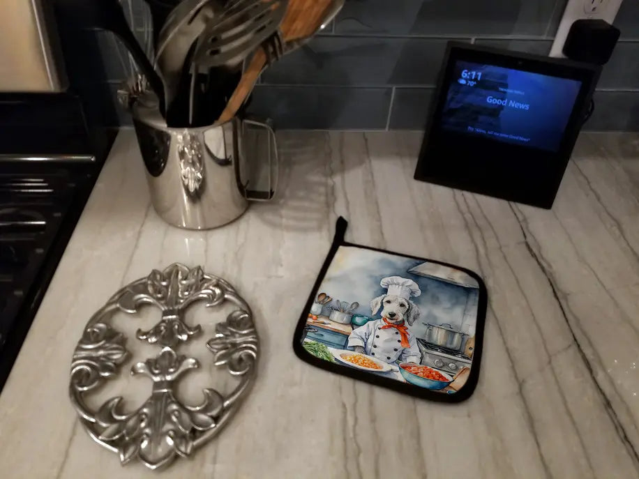 Basenji The Chef Pair of Pot Holders Caroline's Treasures