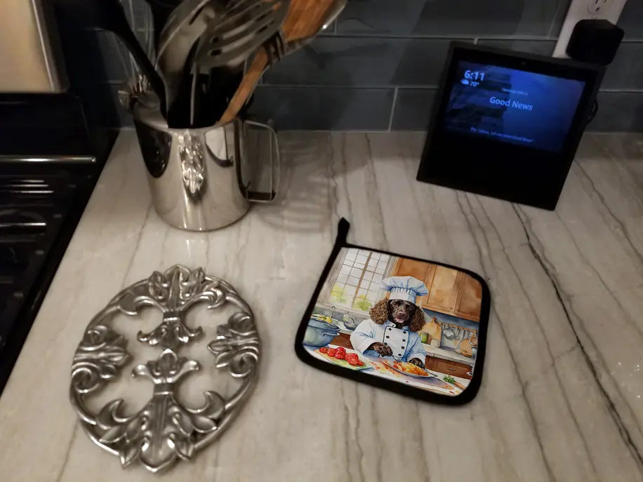 Basenji The Chef Pair of Pot Holders Caroline's Treasures