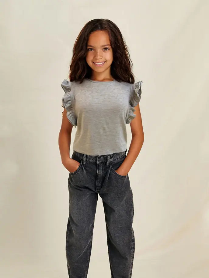 Basics Ruffle Sleeves Top Tru Luv