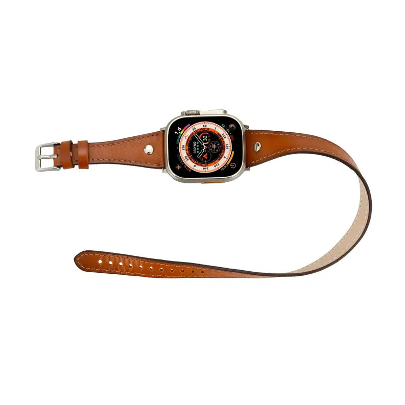 Basin Double Tour Leather Bands for Apple Watch Ultra,8,7 and SE Toronata