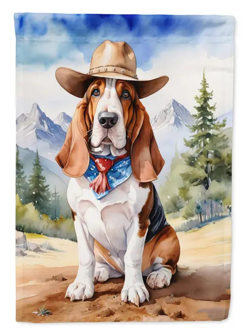 Basset Hound Cowboy Welcome Garden Flag Caroline's Treasures