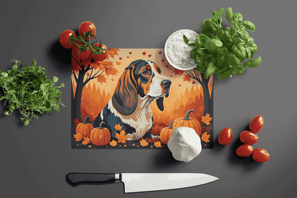 Basset Hound Fall Glass Cutting Board Caroline's Treasures