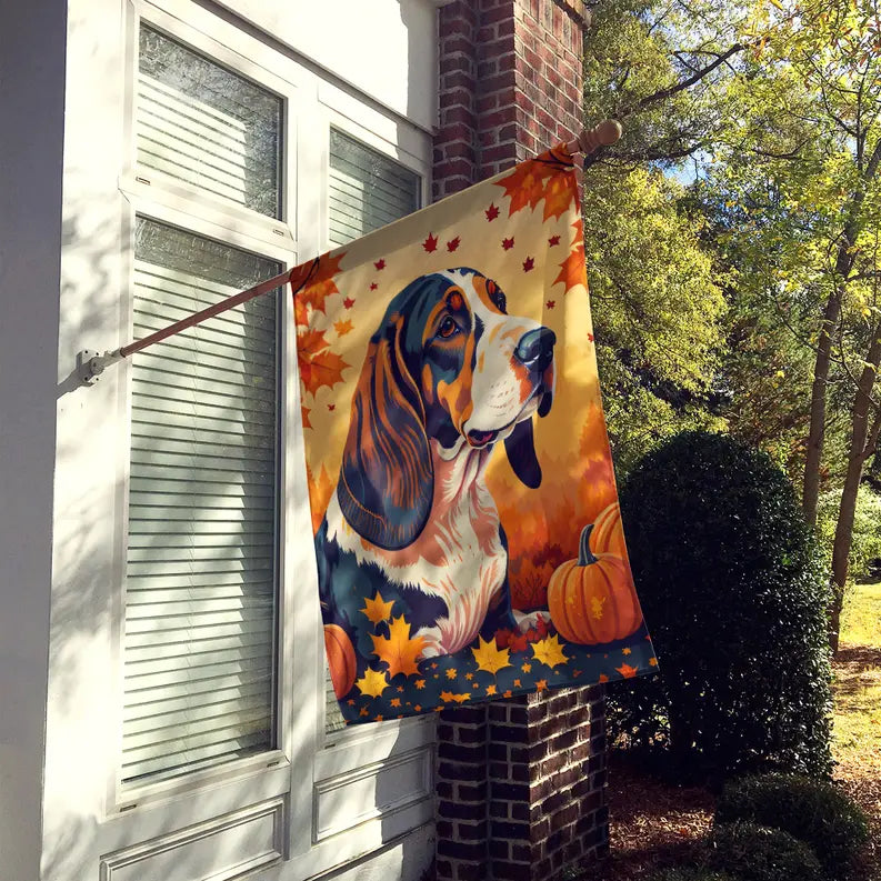 Basset Hound Fall House Flag Caroline's Treasures