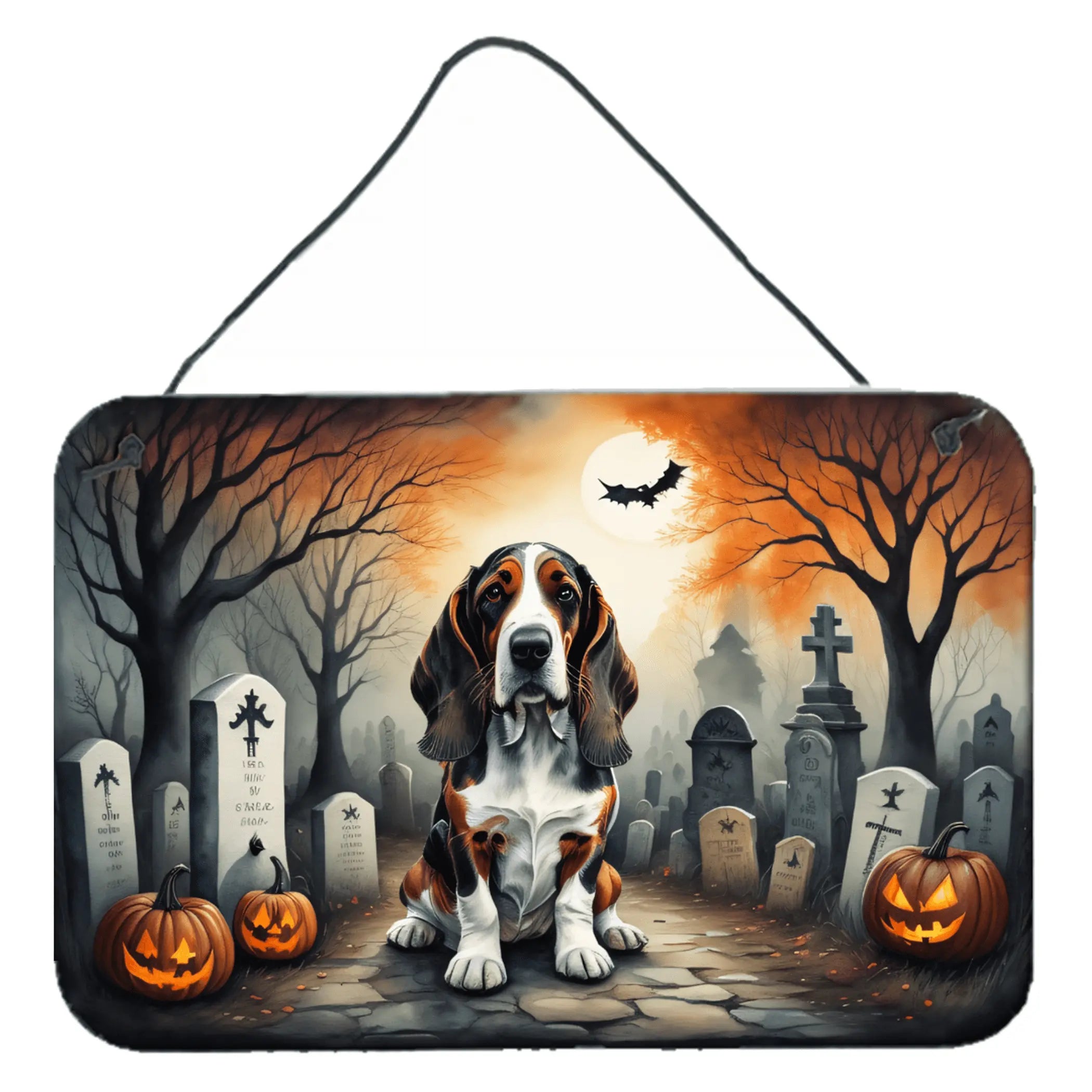 Basset Hound Spooky Halloween Wall or Door Hanging Prints Caroline's Treasures