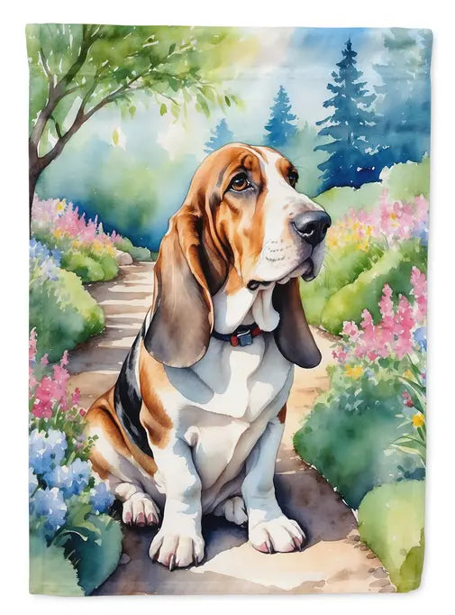 Basset Hound Spring Garden Garden Flag Caroline's Treasures