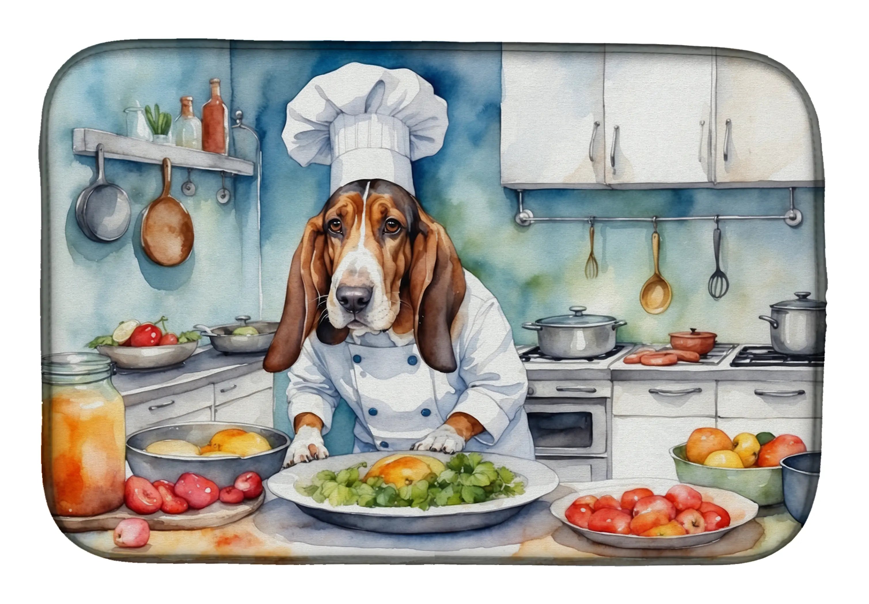 Basset Hound The Chef Dish Drying Mat Caroline's Treasures