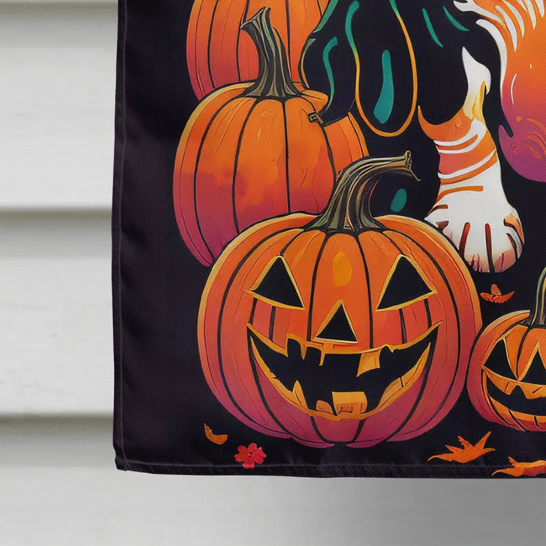 Basset Hound Witchy Halloween House Flag Caroline's Treasures