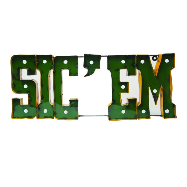 Baylor University "Sic 'em" Lighted Recycled Metal Wall Decor LRT SALES