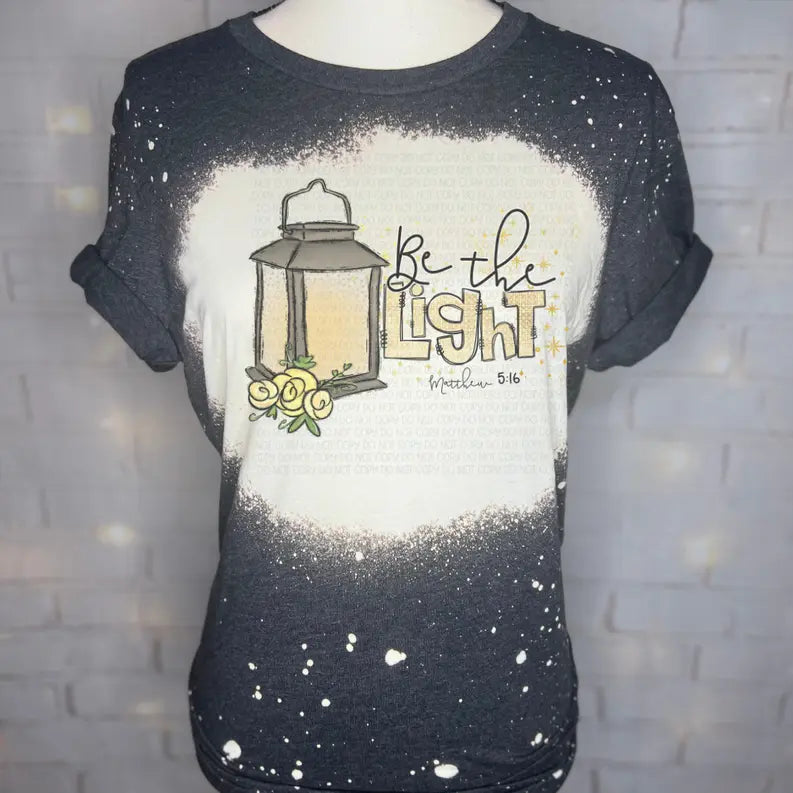 Be The Light Bleached Graphic Tee The Blended Owl