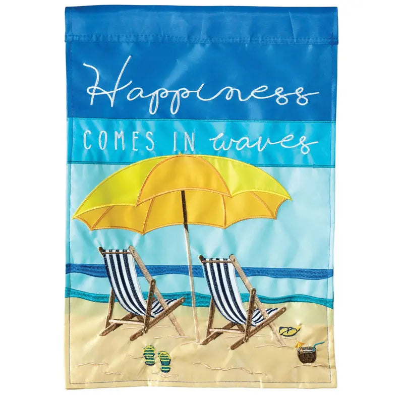 Beach Chair Happiness Garden Flag Dicksons Inc