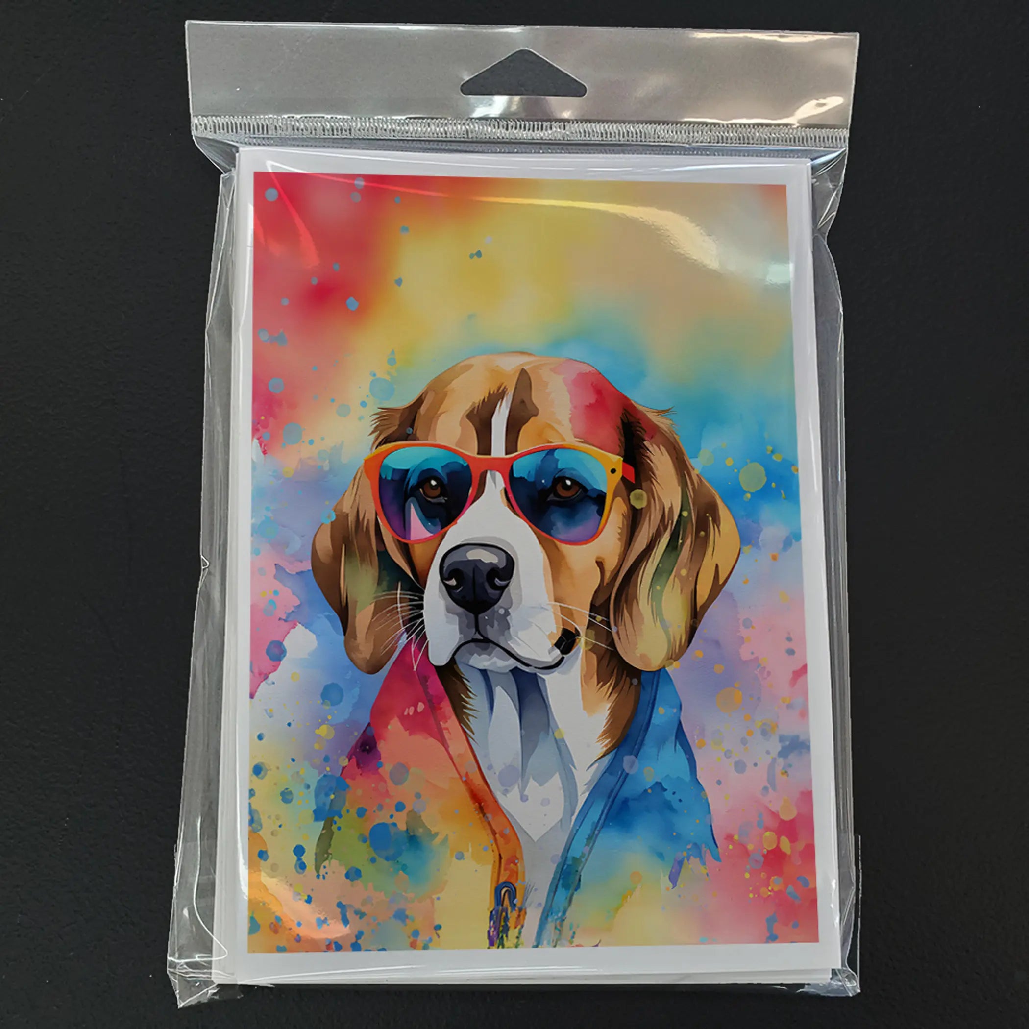 Beagle Hippie Dawg Greeting Cards Pack of 8 Caroline's Treasures