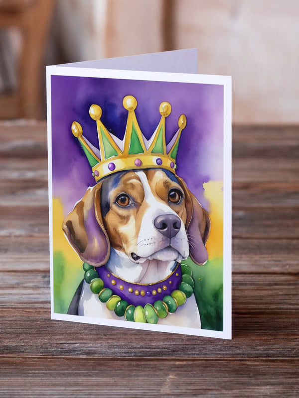 Beagle King of Mardi Gras Greeting Cards Pack of 8 Caroline's Treasures