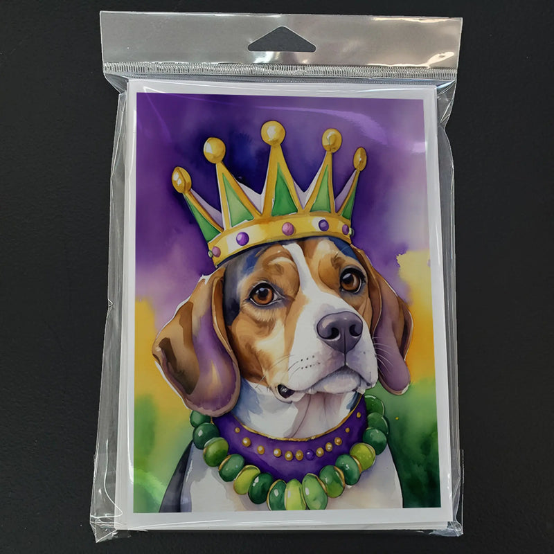 Beagle King of Mardi Gras Greeting Cards Pack of 8 Caroline's Treasures