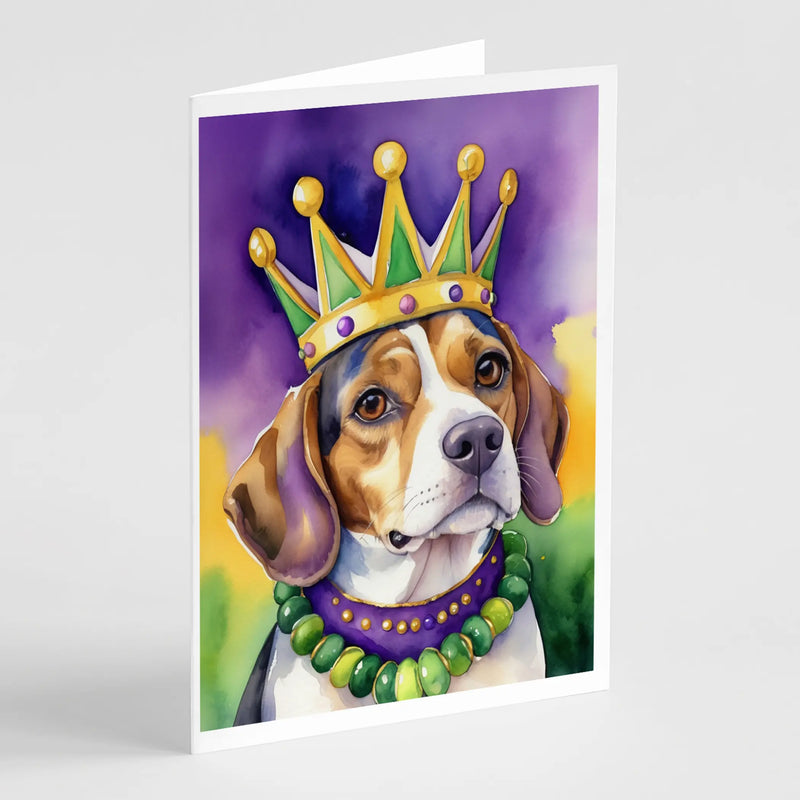 Beagle King of Mardi Gras Greeting Cards Pack of 8 Caroline's Treasures