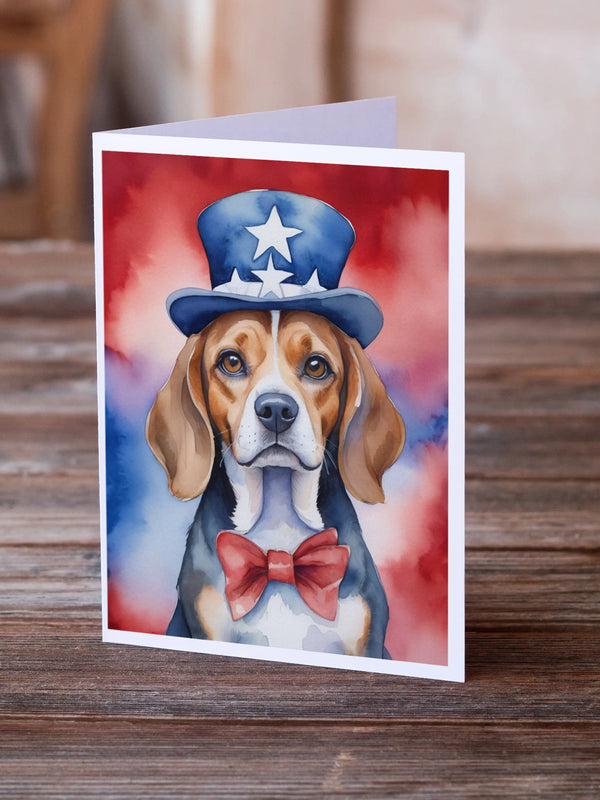 Beagle Patriotic American Greeting Cards Pack of 8 Caroline's Treasures