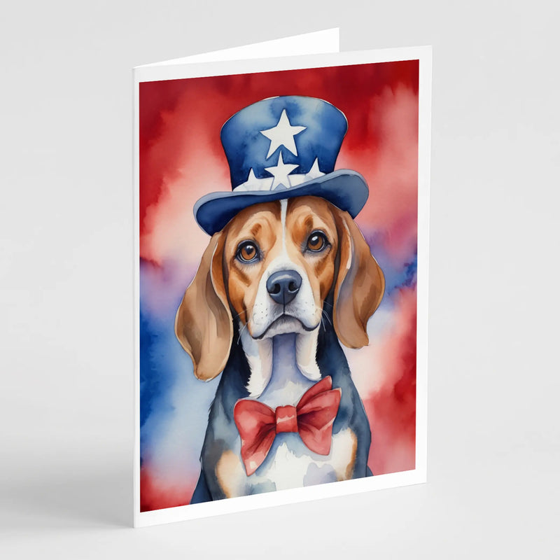 Beagle Patriotic American Greeting Cards Pack of 8 Caroline's Treasures