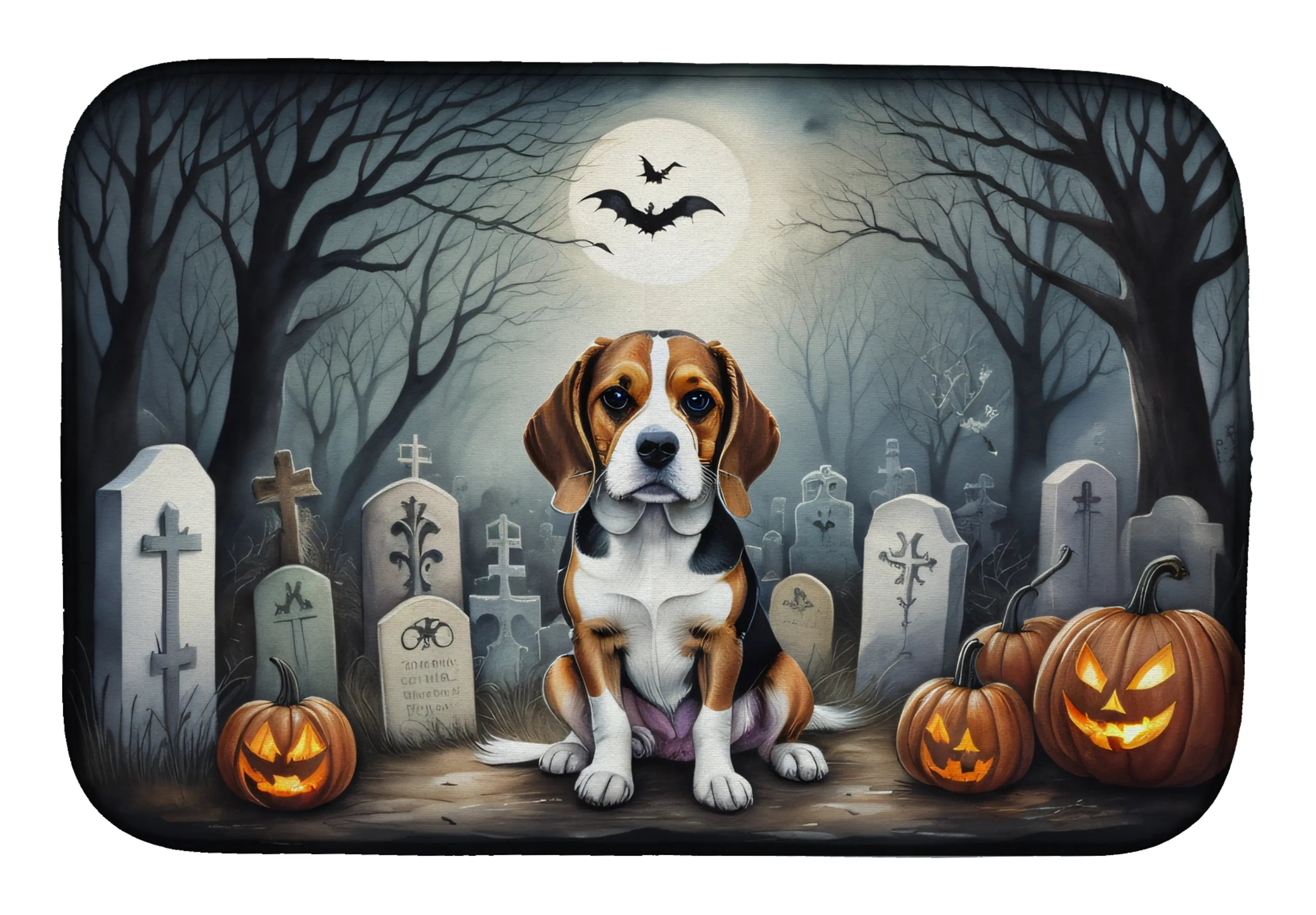 Beagle Spooky Halloween Dish Drying Mat Caroline's Treasures