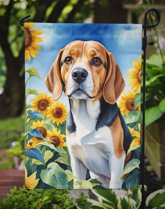Beagle in Sunflowers Garden Flag Caroline's Treasures