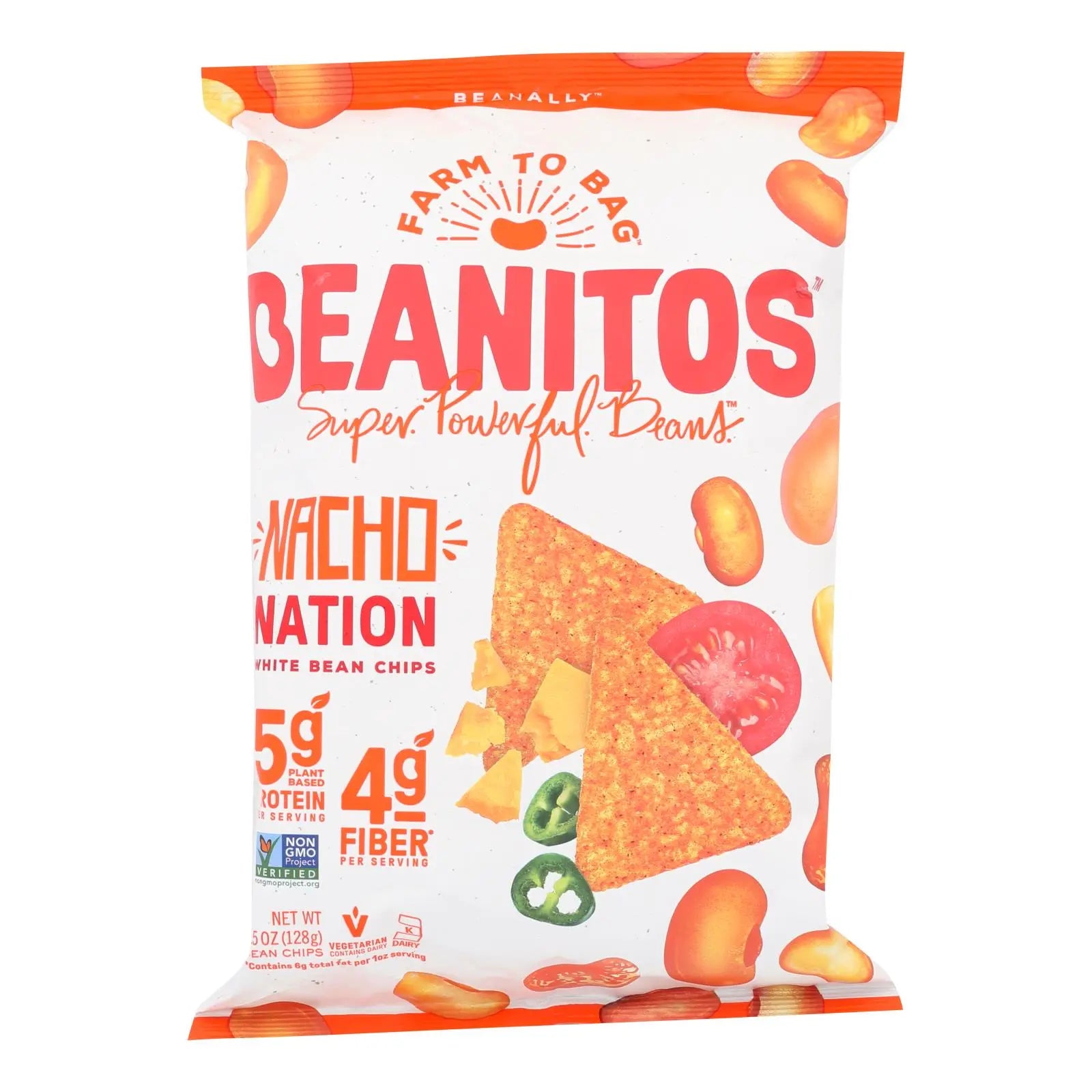 Beanitos - White Bean Chips - Nacho Nation - Case Of 6 - 4.5 Oz. Beanitos