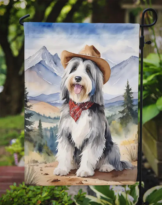 Bearded Collie Cowboy Welcome Garden Flag Caroline's Treasures
