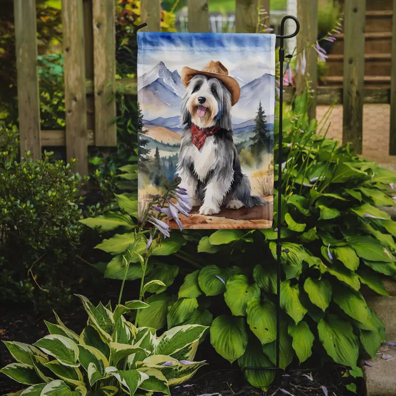 Bearded Collie Cowboy Welcome Garden Flag Caroline's Treasures