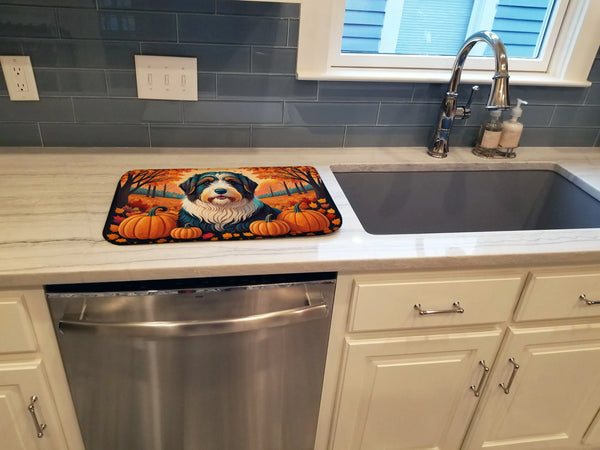 Bearded Collie Fall Dish Drying Mat Caroline's Treasures