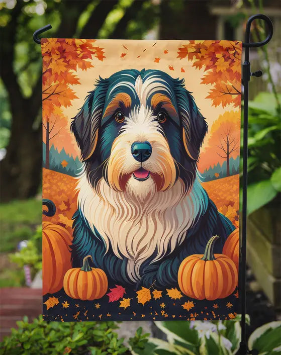 Bearded Collie Fall Garden Flag Caroline's Treasures