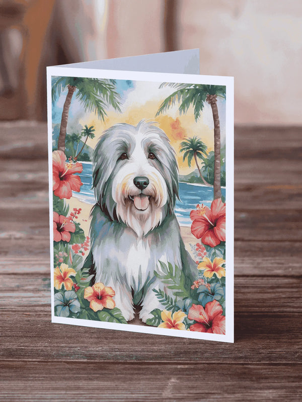 Bearded Collie Luau Greeting Cards Pack of 8 Caroline's Treasures