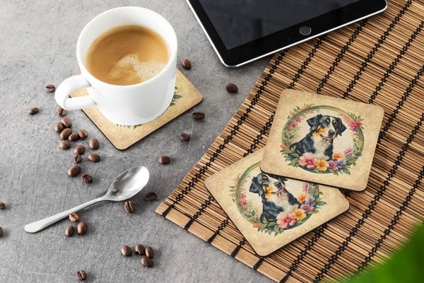 Bearded Collie and Flowers Pair of Pot Holders Caroline's Treasures