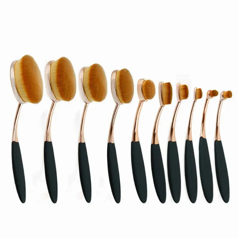Beauty Experts Set of 10 Oval Beauty Brushes Vista Shops