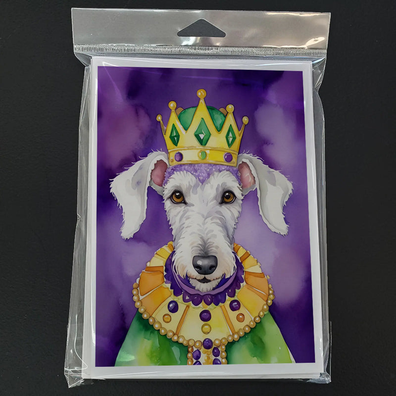 Bedlington Terrier King of Mardi Gras Greeting Cards Pack of 8 Caroline's Treasures