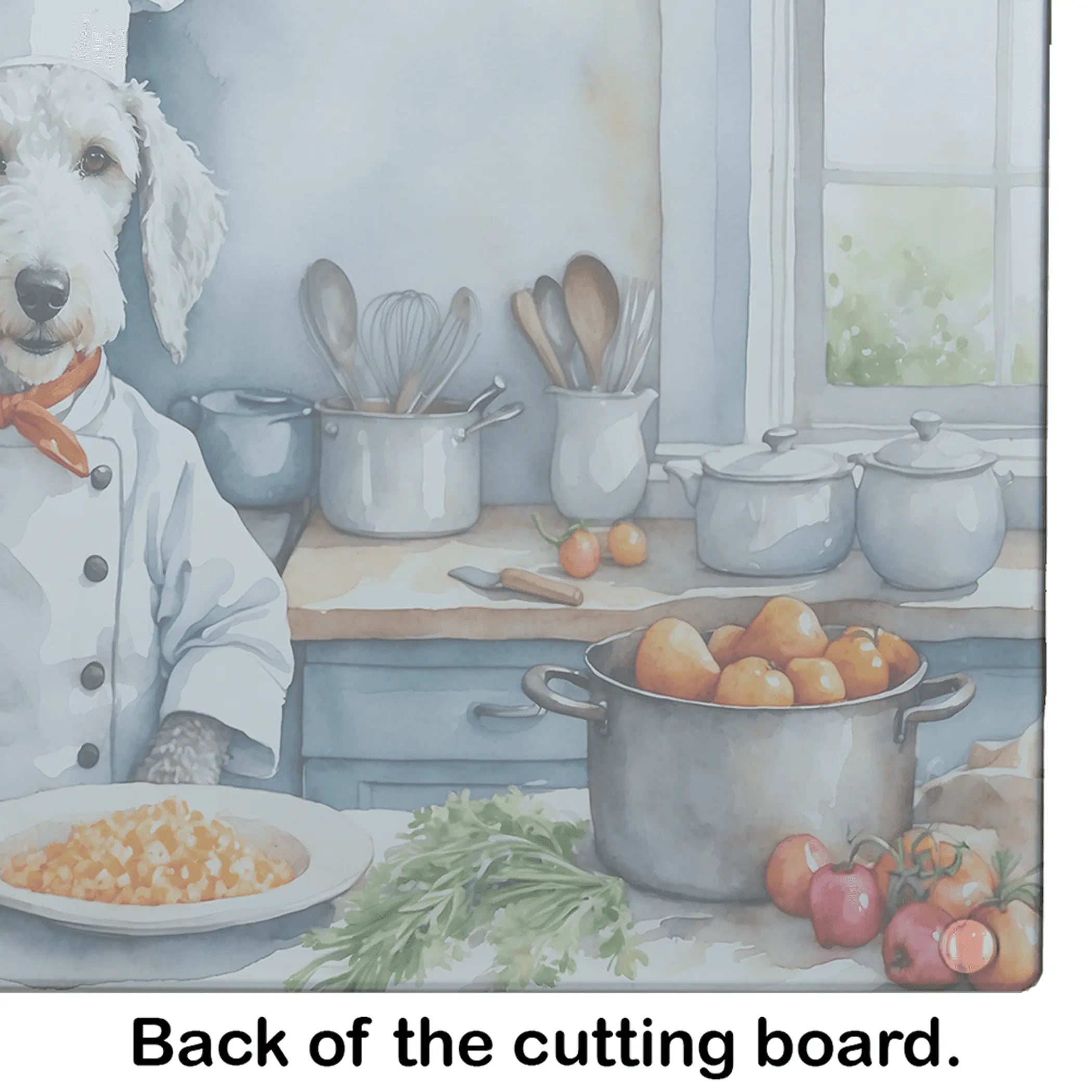Bedlington Terrier The Chef Glass Cutting Board Caroline's Treasures