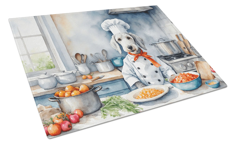 Bedlington Terrier The Chef Glass Cutting Board Caroline's Treasures