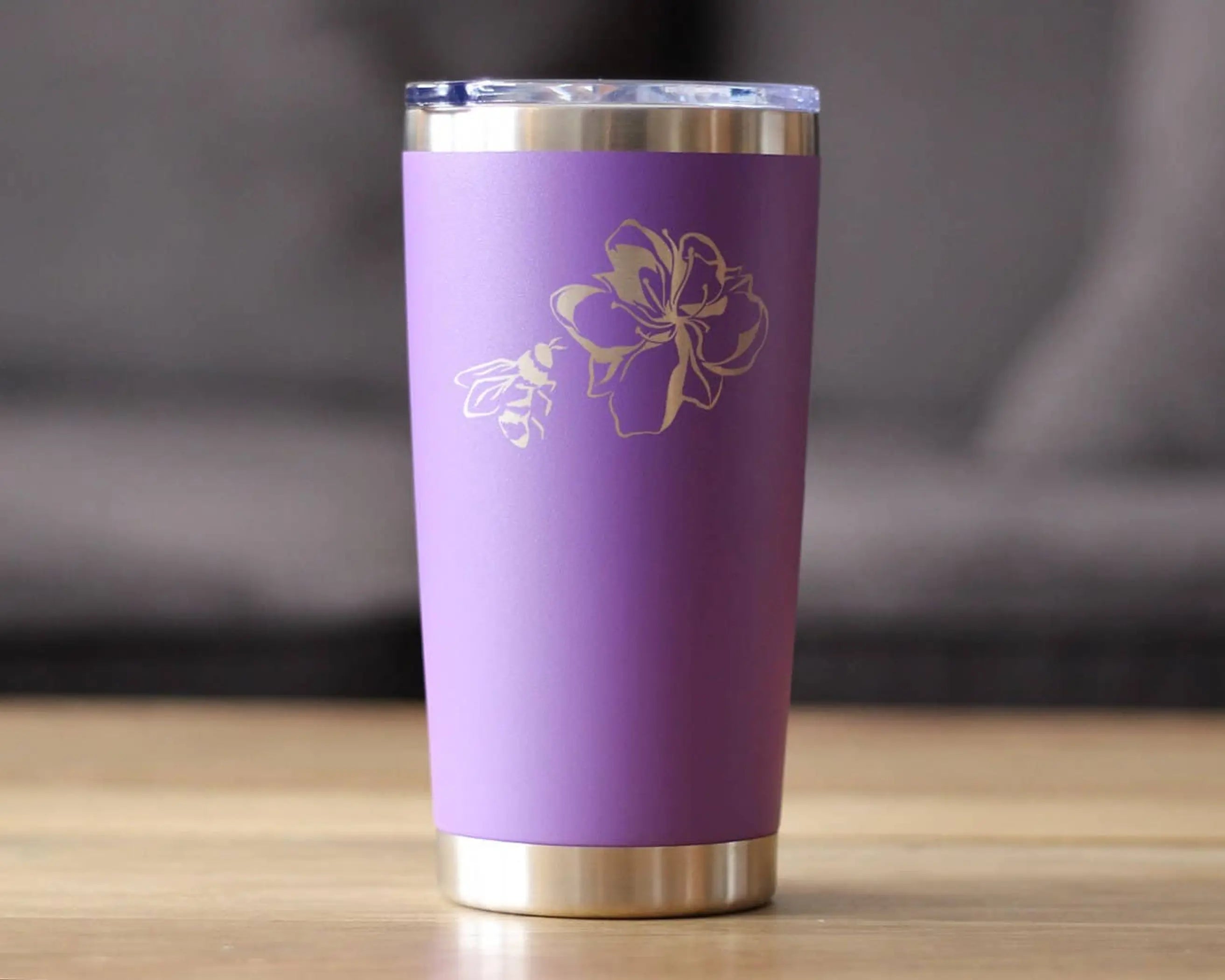 Bee Flower Insulated Travel Tumbler - Garden Gifts and Decor Bevvee