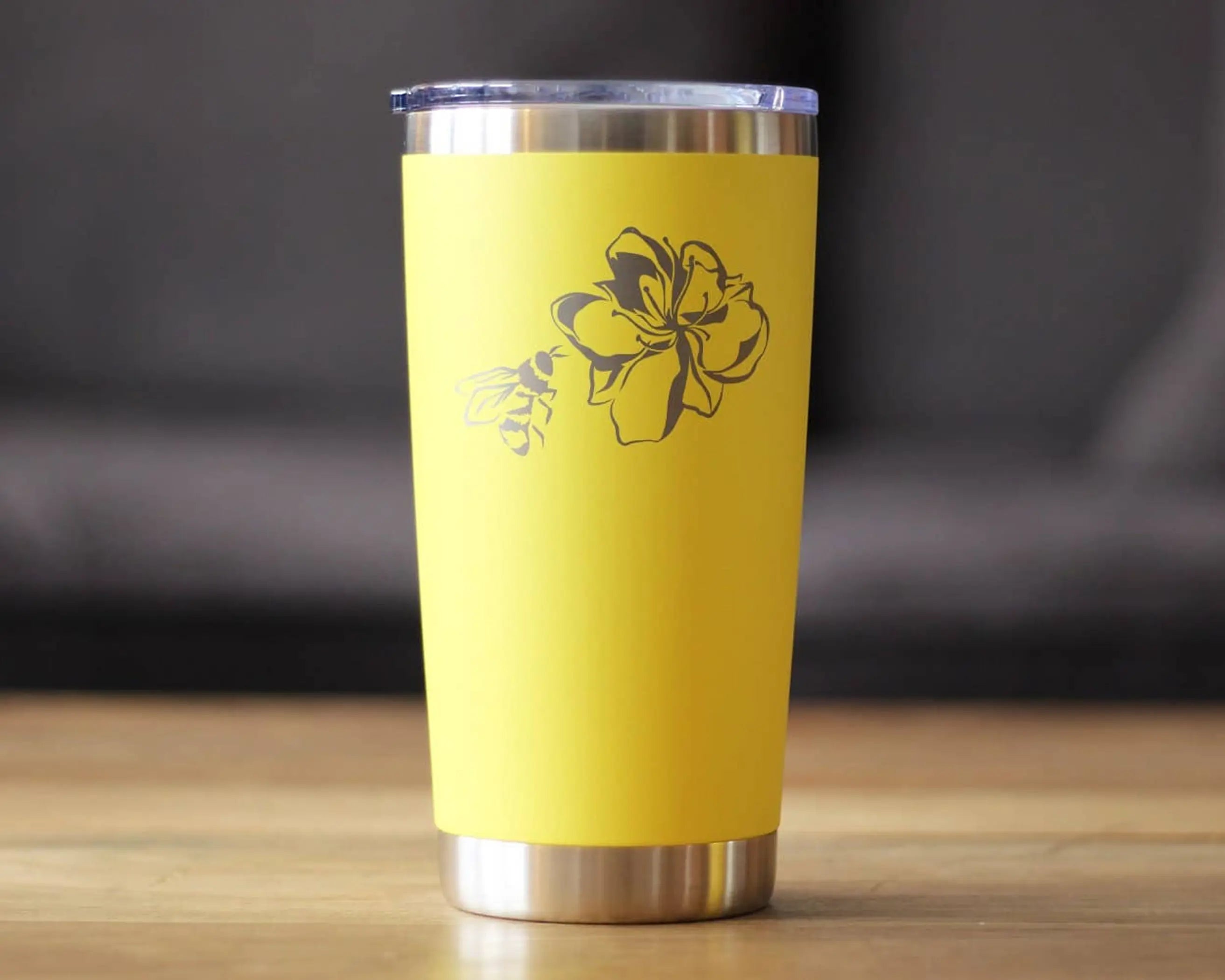 Bee Flower Insulated Travel Tumbler - Garden Gifts and Decor Bevvee