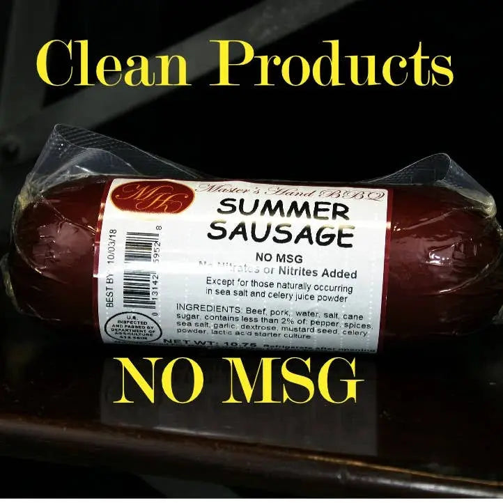 Beef Garlic Summer Sausage Master's Hand BBQ