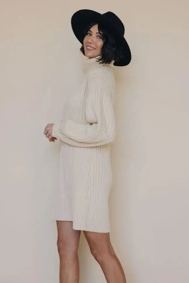 Behind The Scenes Sweater Dress Stay Warm in Style